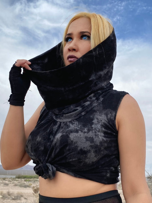 Angel of Dystopia Greyscale Cowl Neck Tank 🗡️