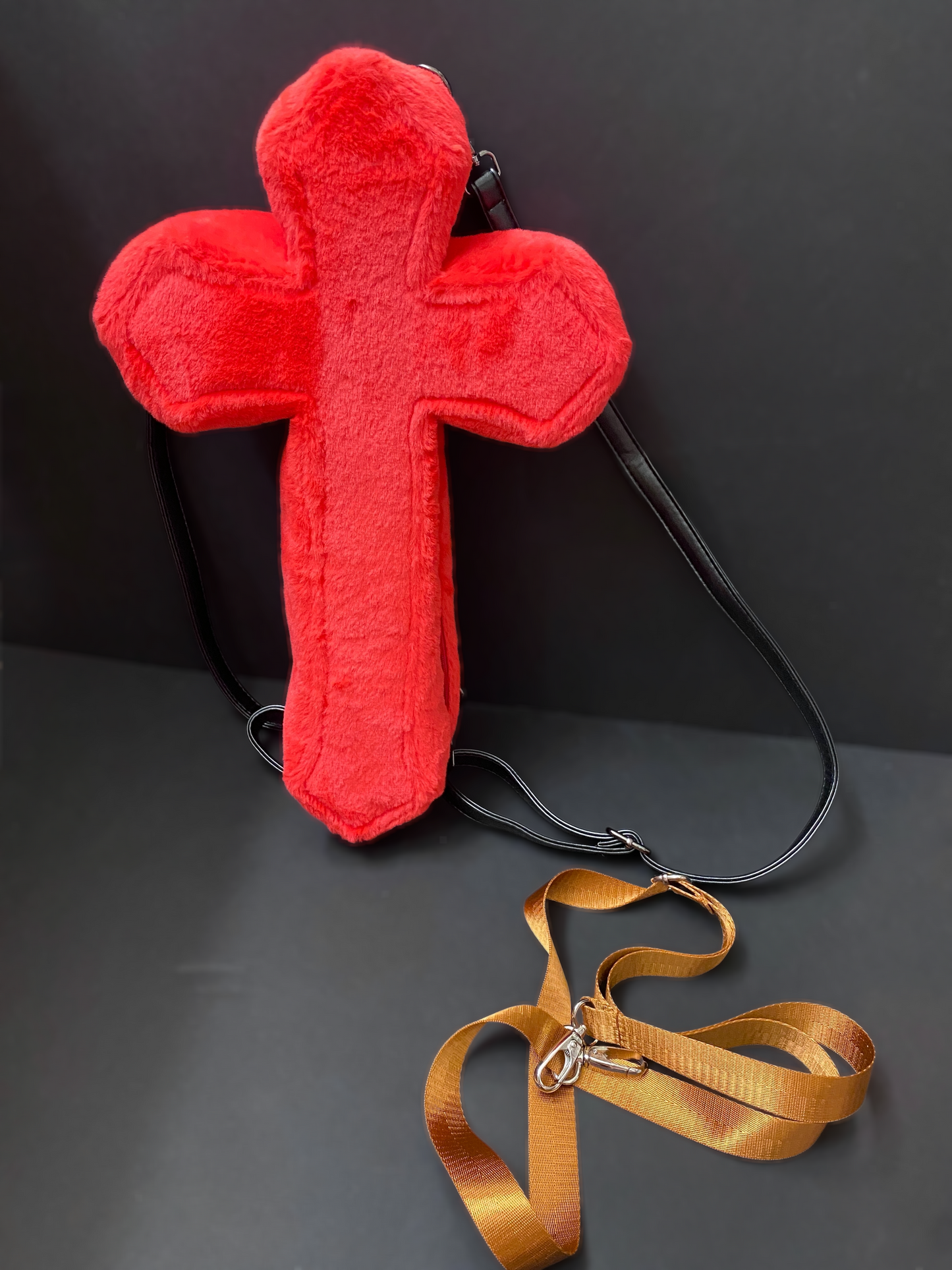 Youthood Red Faux Fur Cross Backpack