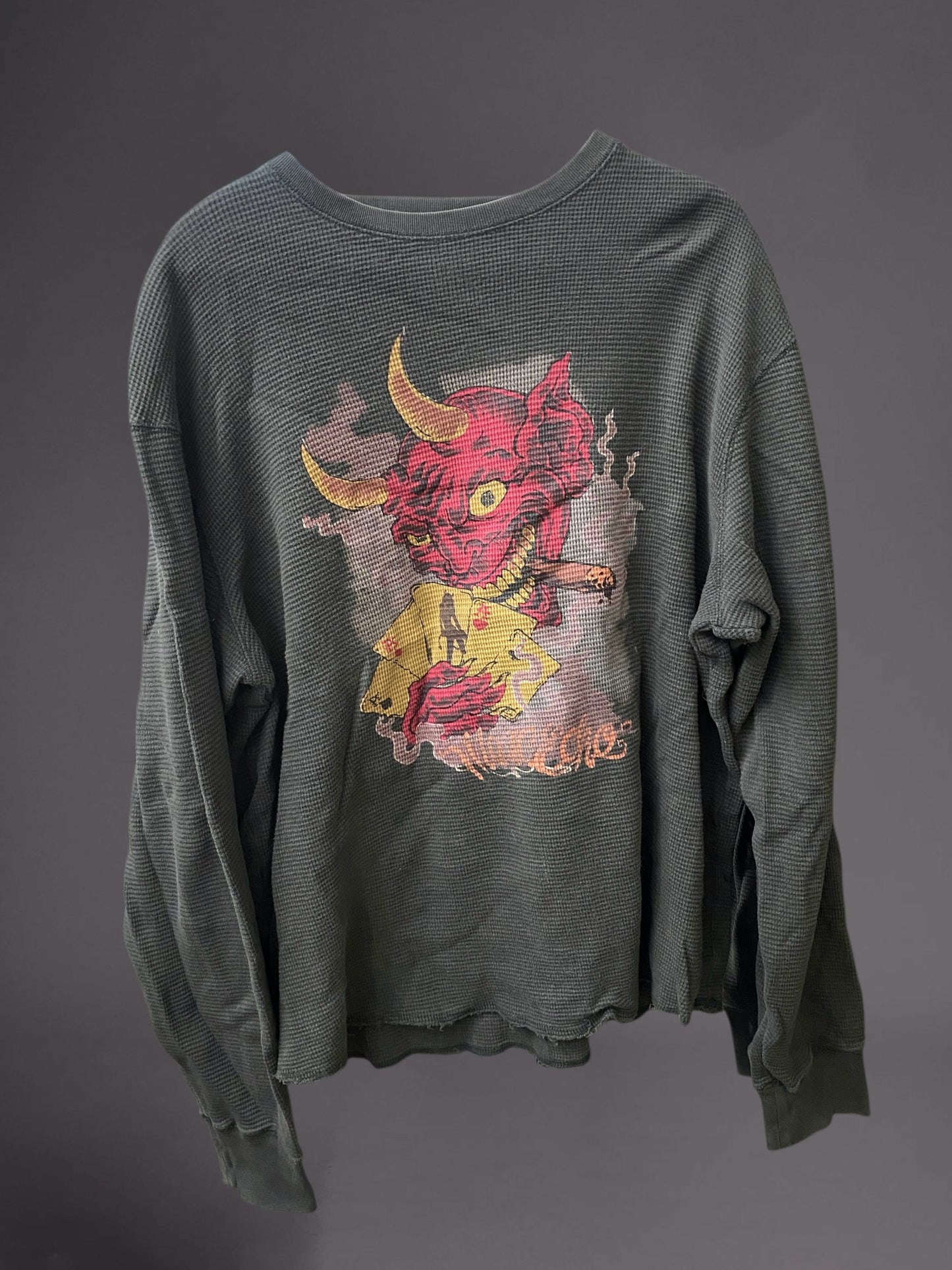 Vintage 00s Marc Ecko Thermal Knit The Devil’s Hand Sweater
