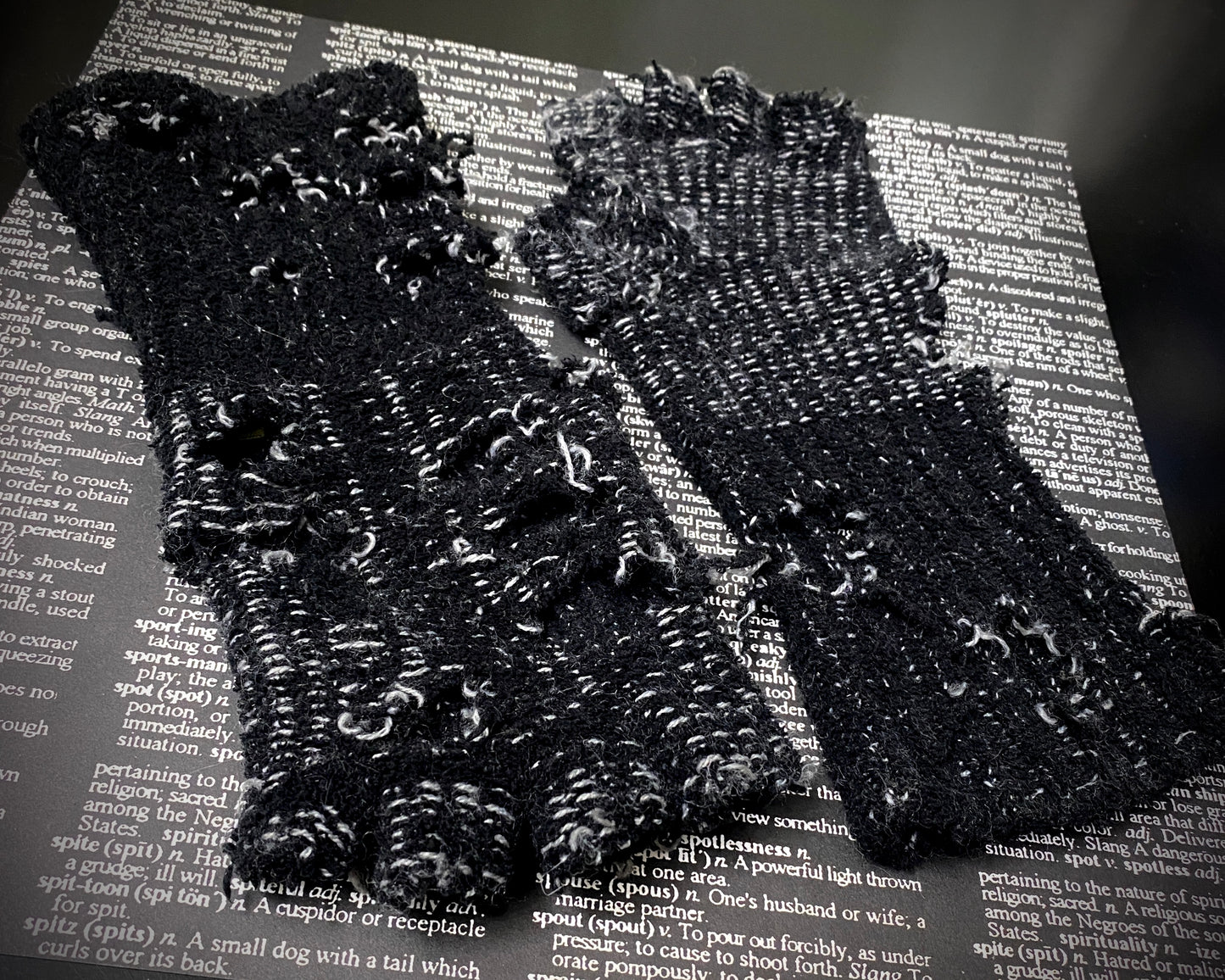 ‘𝕽𝖊𝖘𝖚𝖗𝖗𝖊𝖈𝖙𝖎𝖔𝖓’ Custom Upcycled Destroyed Knit Gloves