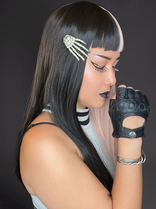 Custom Handmade Skeleton Bones Hand Hair Clip