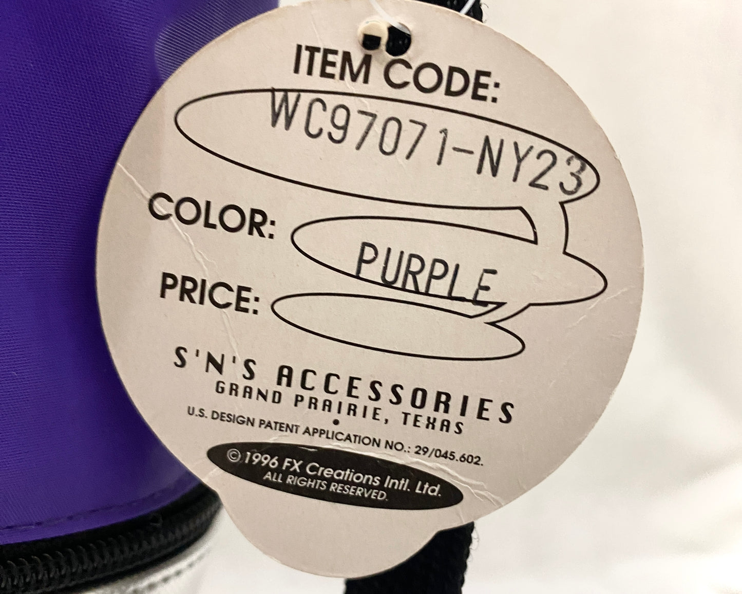MIDNIGHT VIOLET 1996 Paint Tube Rave Backpack