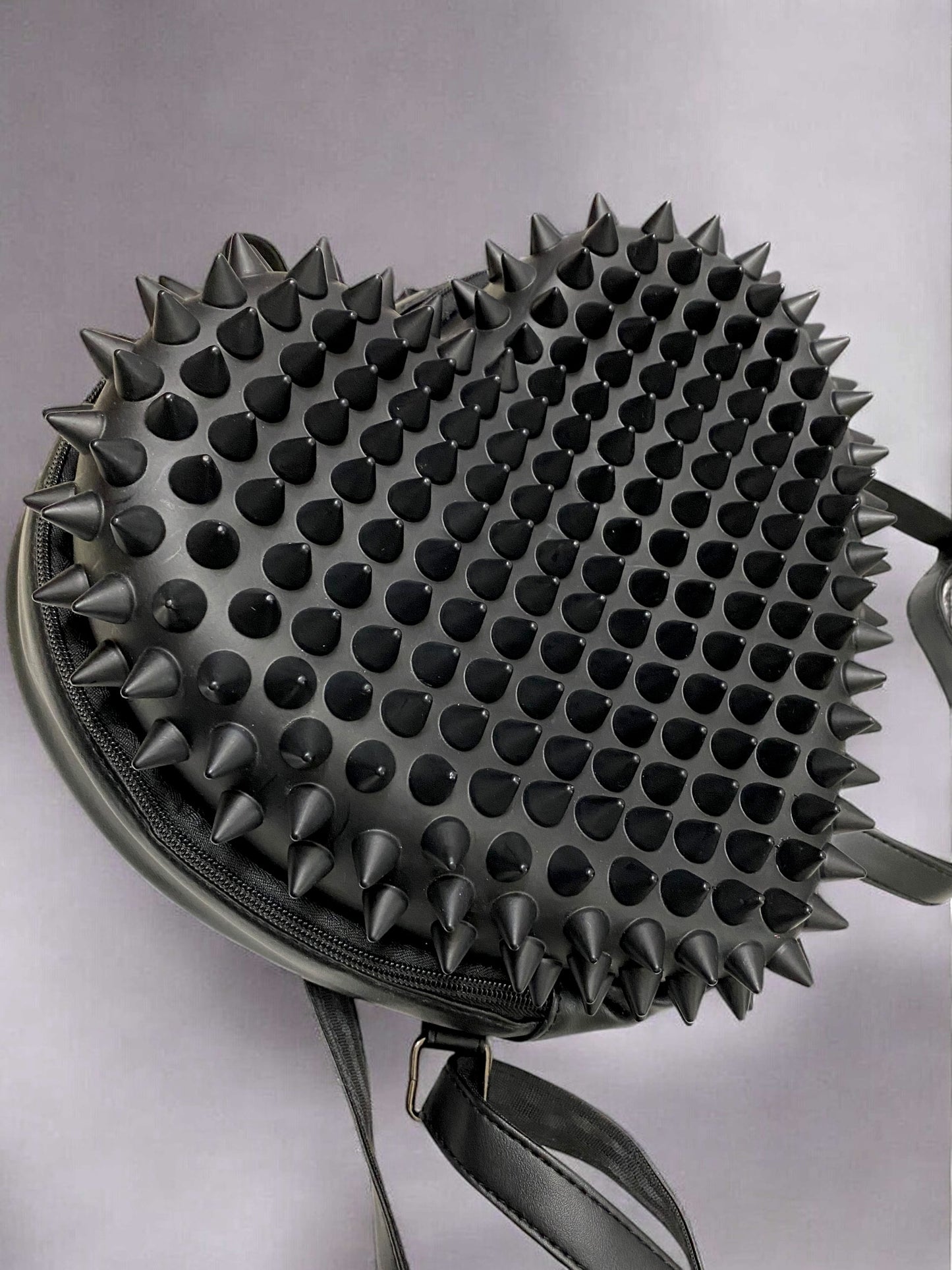 Black Spiky Heart Cyber Goth Brutalist Rave Backpack