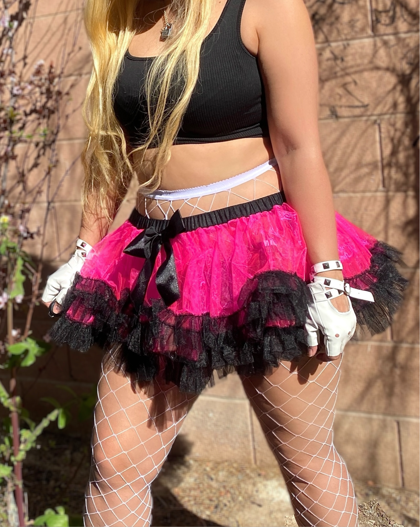 Pink + Black Tiered Lace Tutu