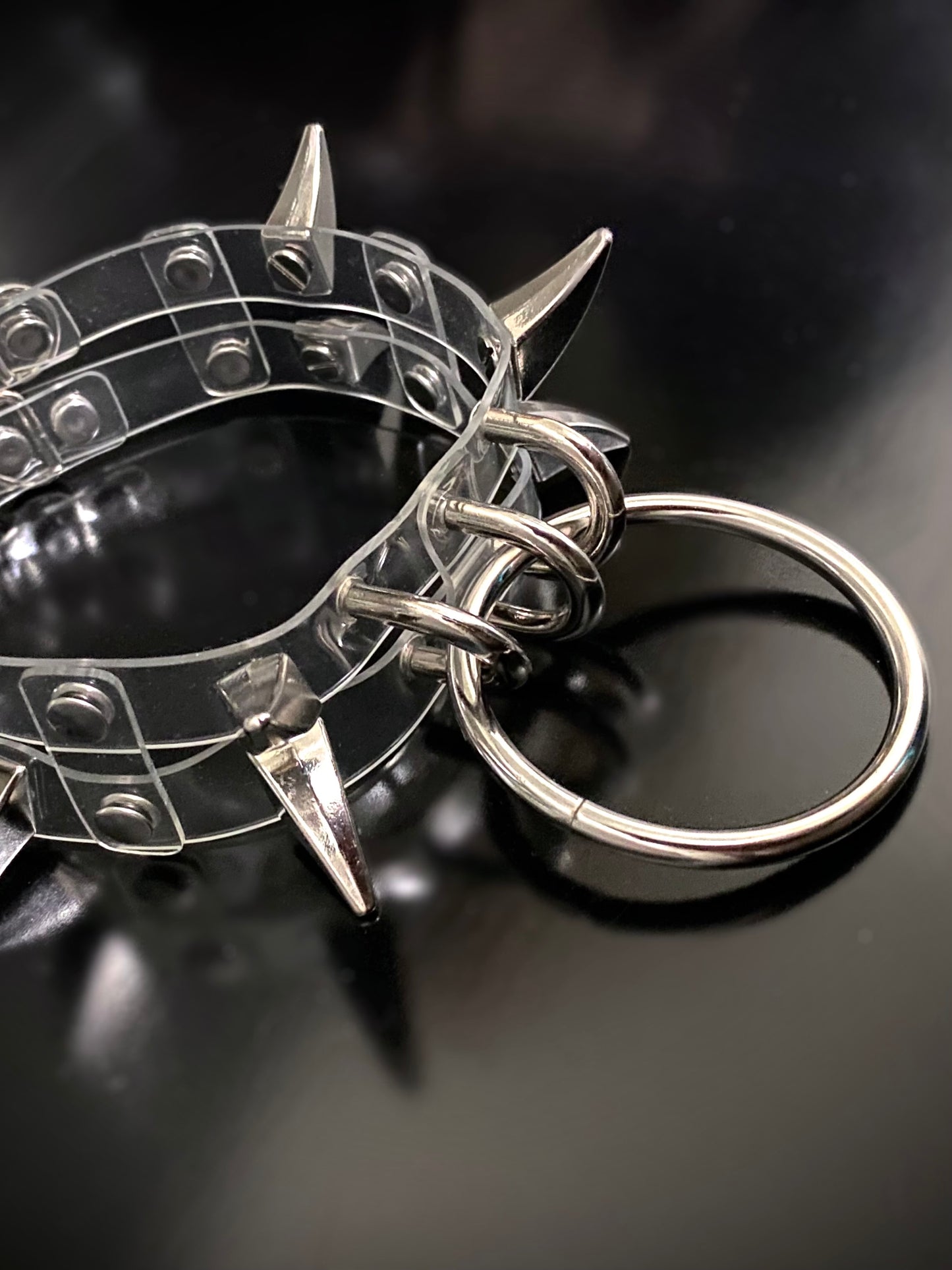 āšÆššš šššššā Custom Clear Spike Bondage Choker
