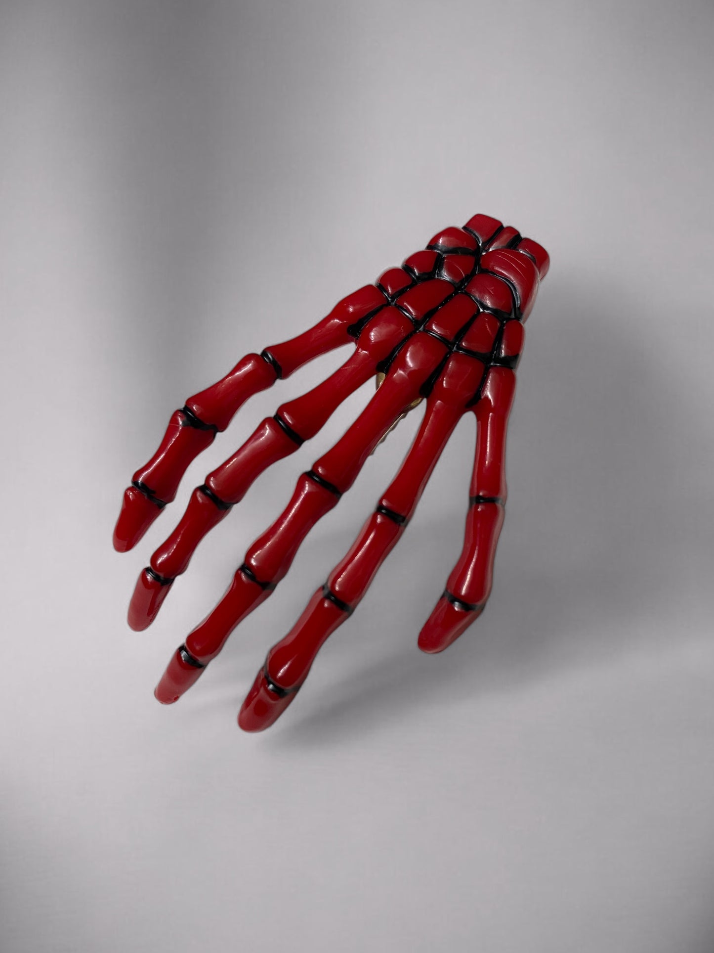 Blood Red Skeleton Hand Hair Clip
