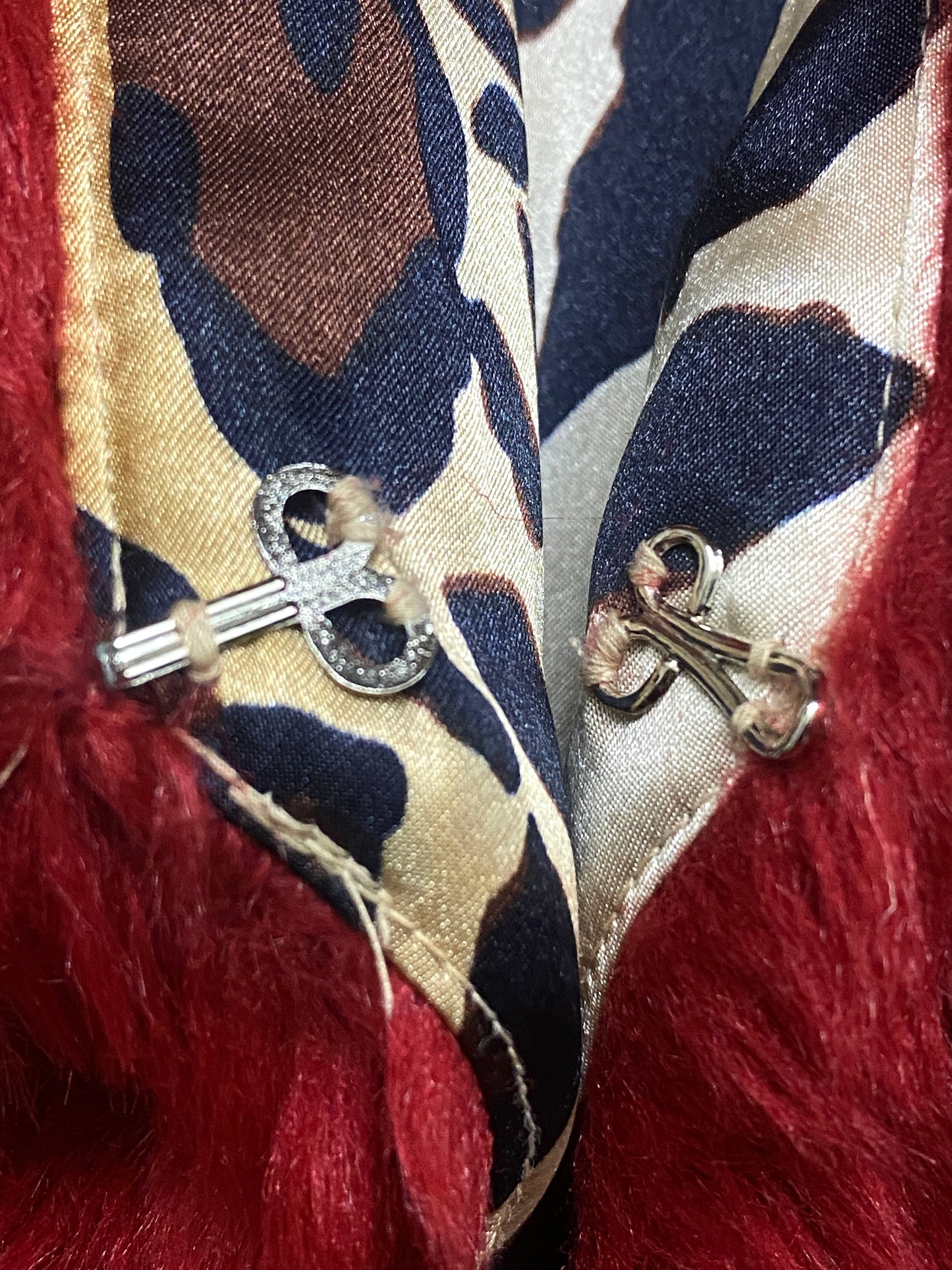 Vintage 90s-Y2K Red Faux Fur Shrug Jacket