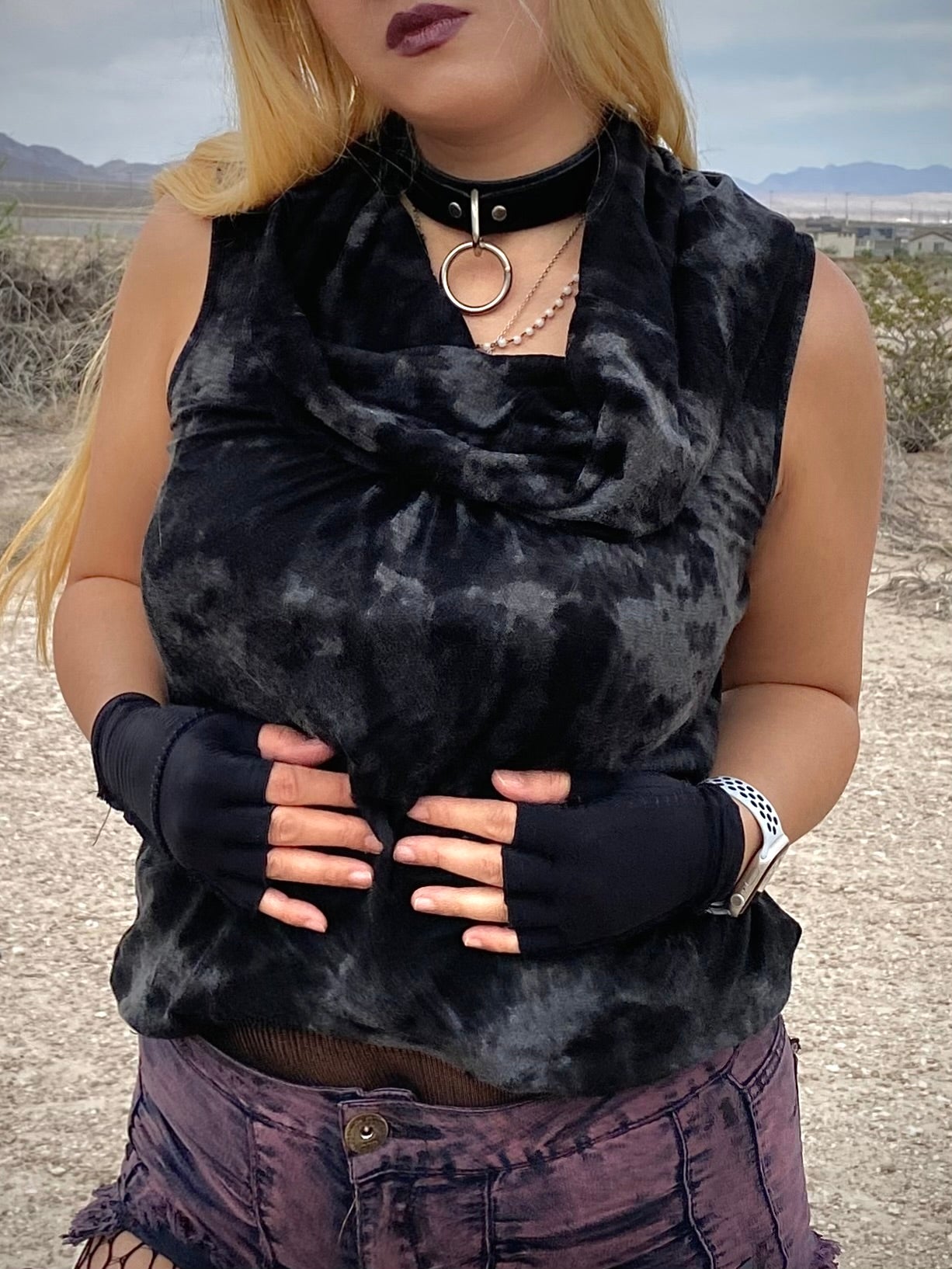 ‘Angel of Dystopia’ Greyscale Cowl Neck Tank 🗡️