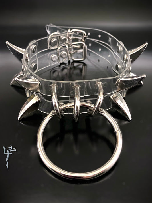 Dark Angel Custom Clear Spike Bondage Choker Handmade