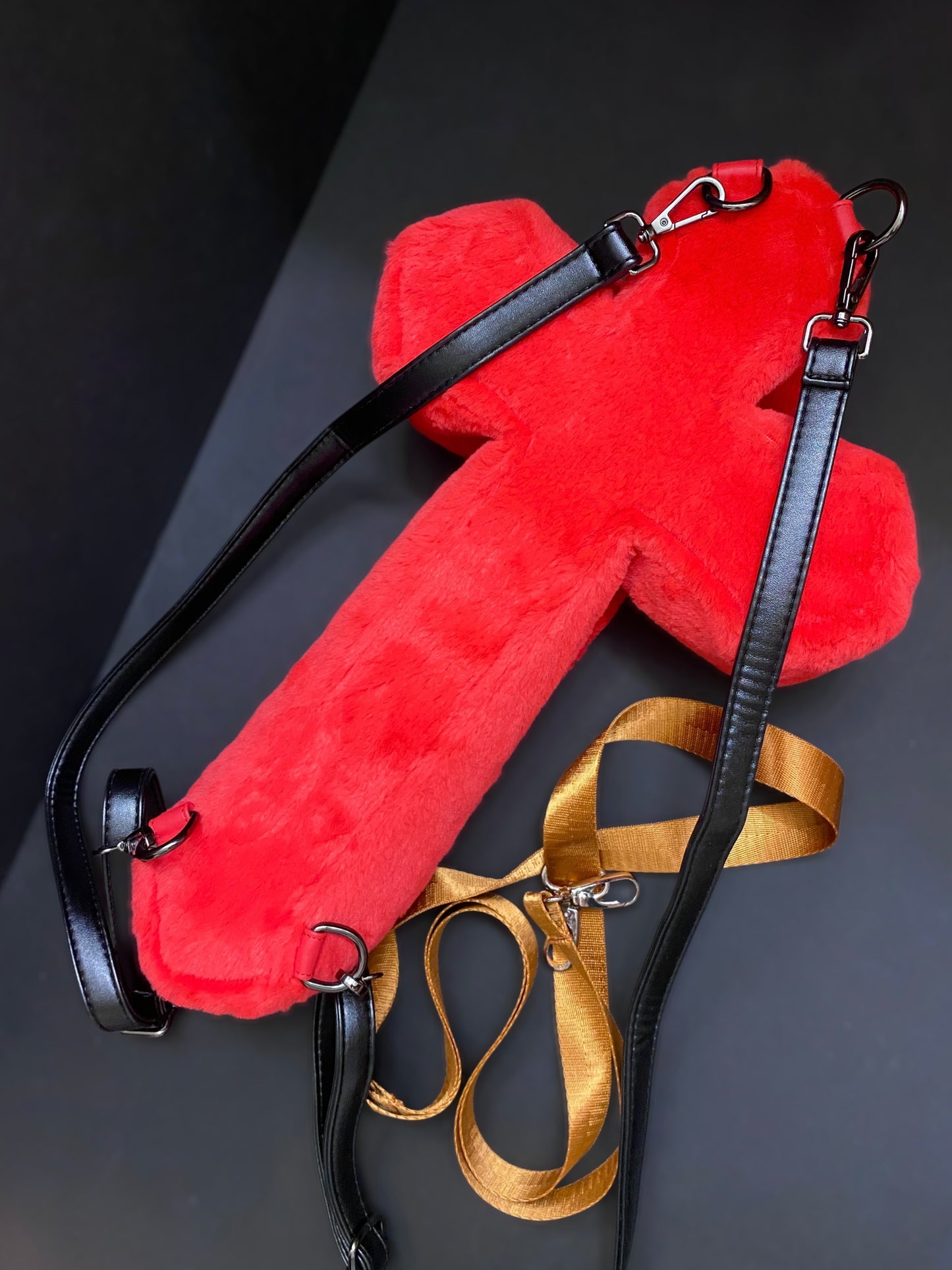 Youthood Red Faux Fur Cross Backpack