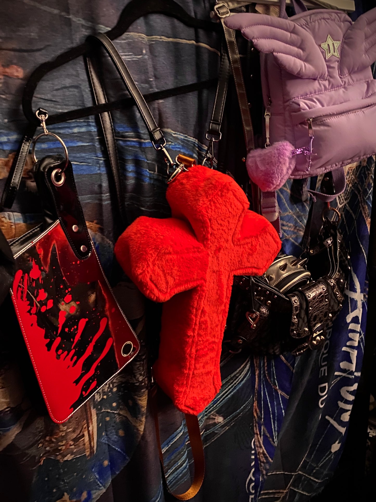 Youthood Red Faux Fur Cross Backpack