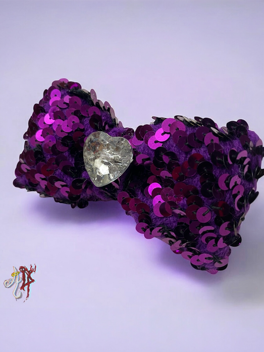 Handmade Dollie Sequin Bow Hairclip