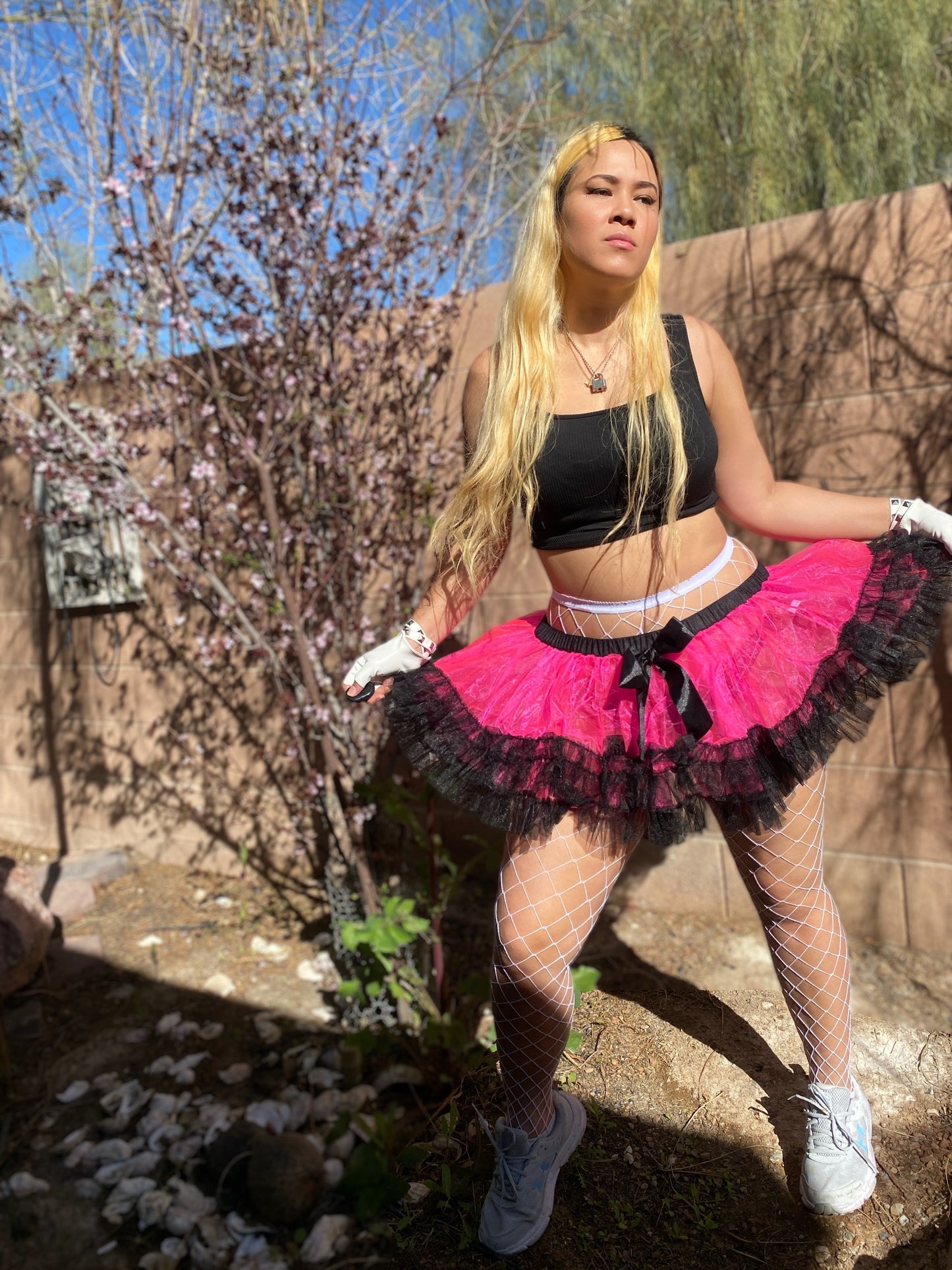 Pink + Black Tiered Lace Tutu