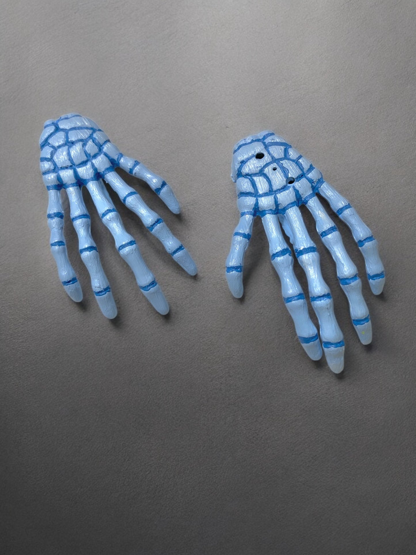 Hand Painted Ghastly Corpse Blue Skeleton Hands Hair-clips