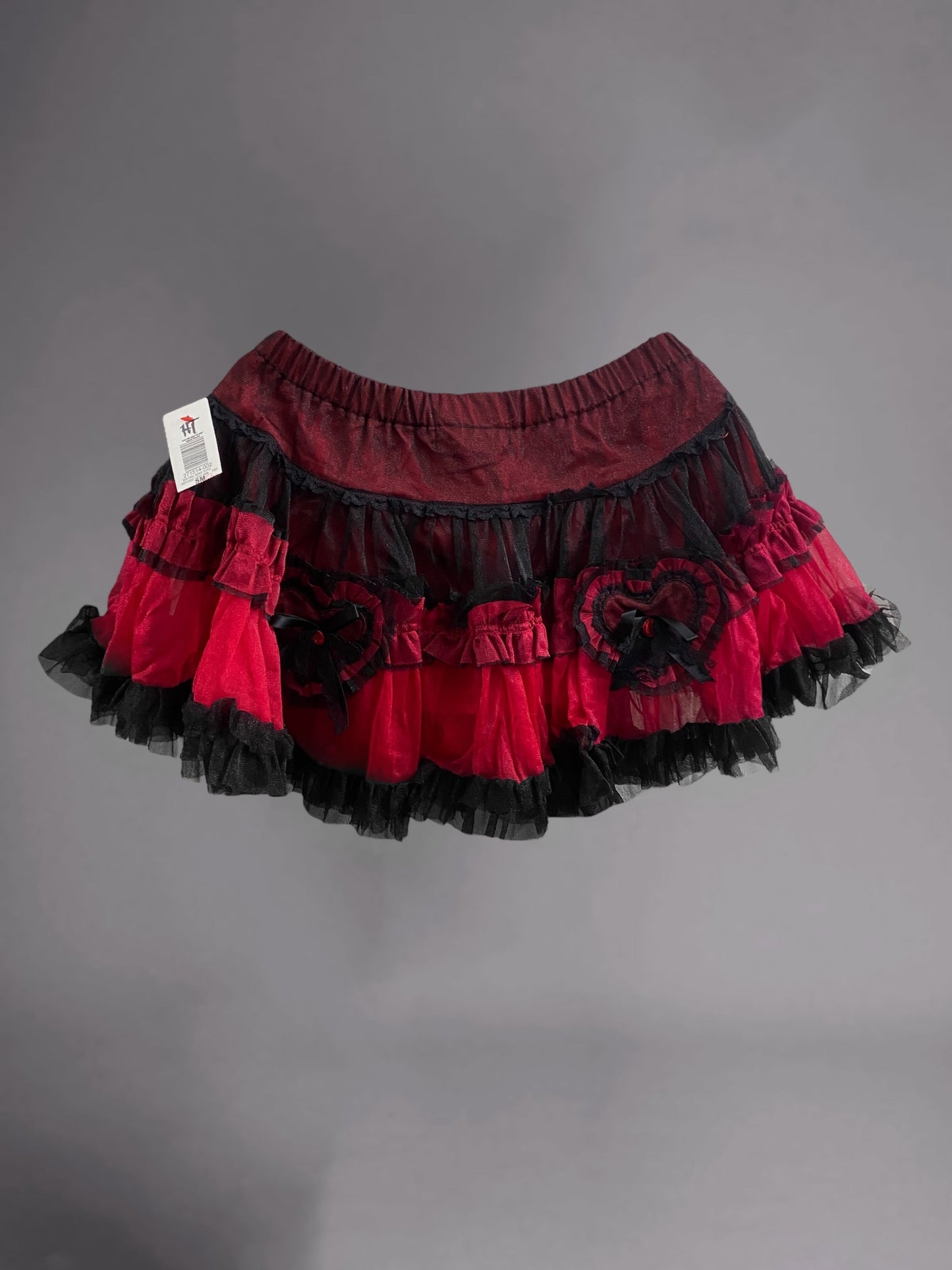 Vintage 00s Tripp NYC Goth Whimsygoth Heart Layered Lace Tutu Skirt
