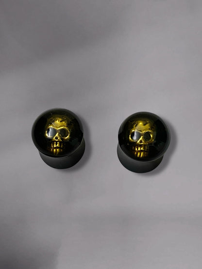0g Metal Skull Ear Plugs Gauges