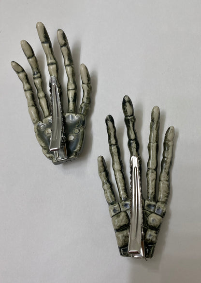 Custom Handmade Skeleton Bones Hand Hair Clip