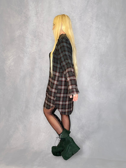 Scavenger Tripp NYC Ombré Plaid Shirt Dress Duster