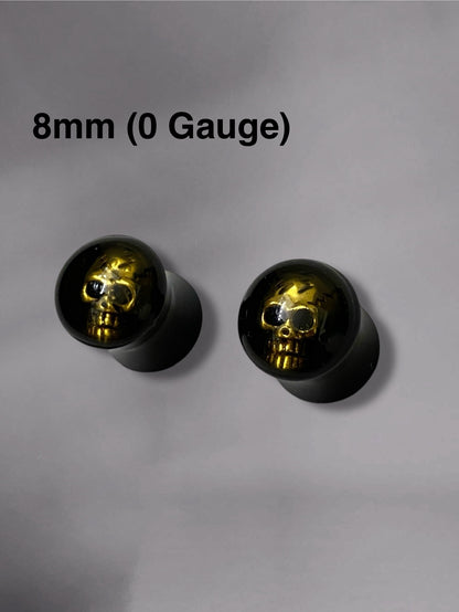 0g Metal Skull Ear Plugs Gauges
