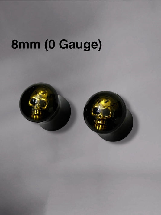 0g Metal Skull Ear Plugs Gauges