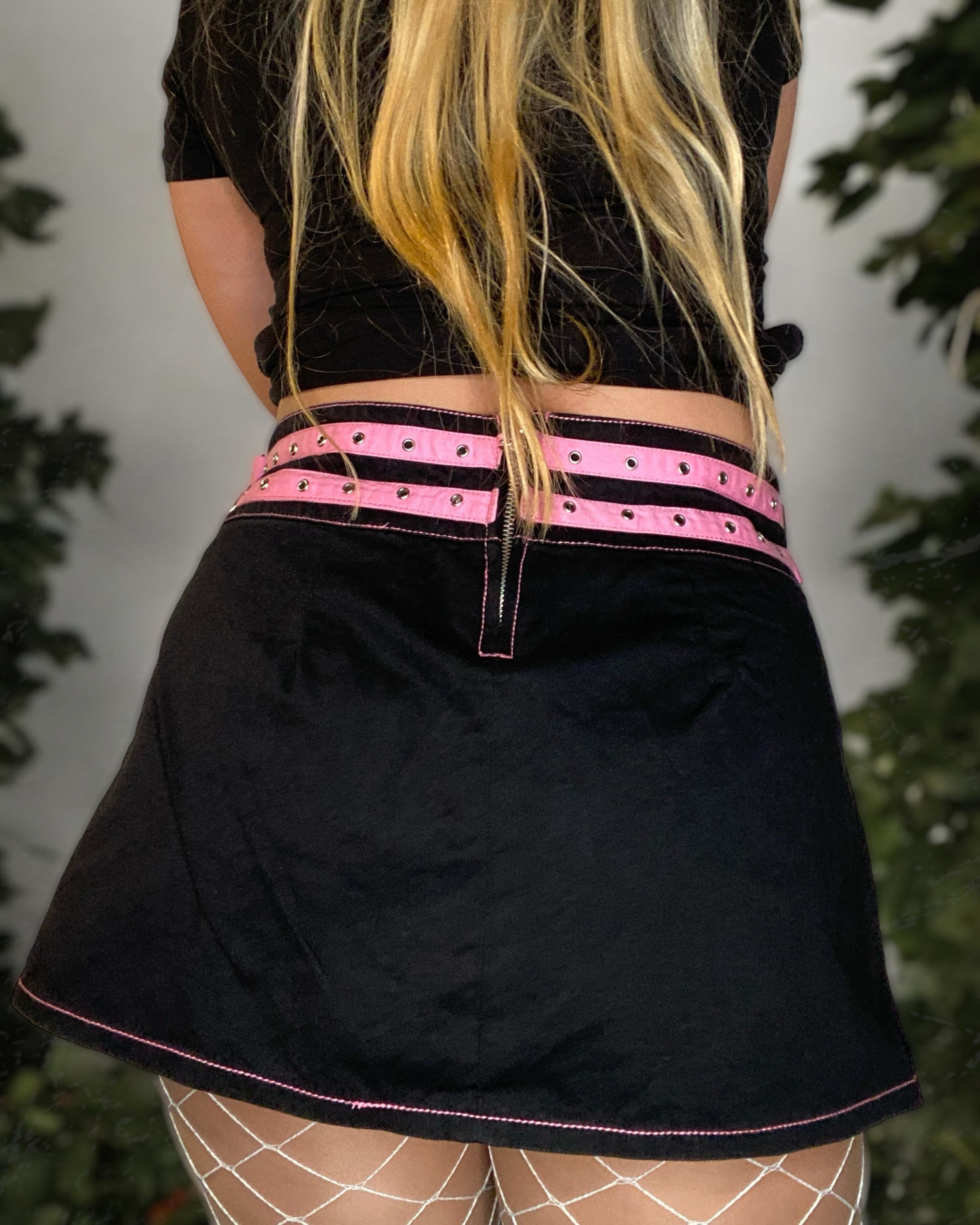 Tripp NYC Pink + Black Pleated Cheerleader Goth Skirt