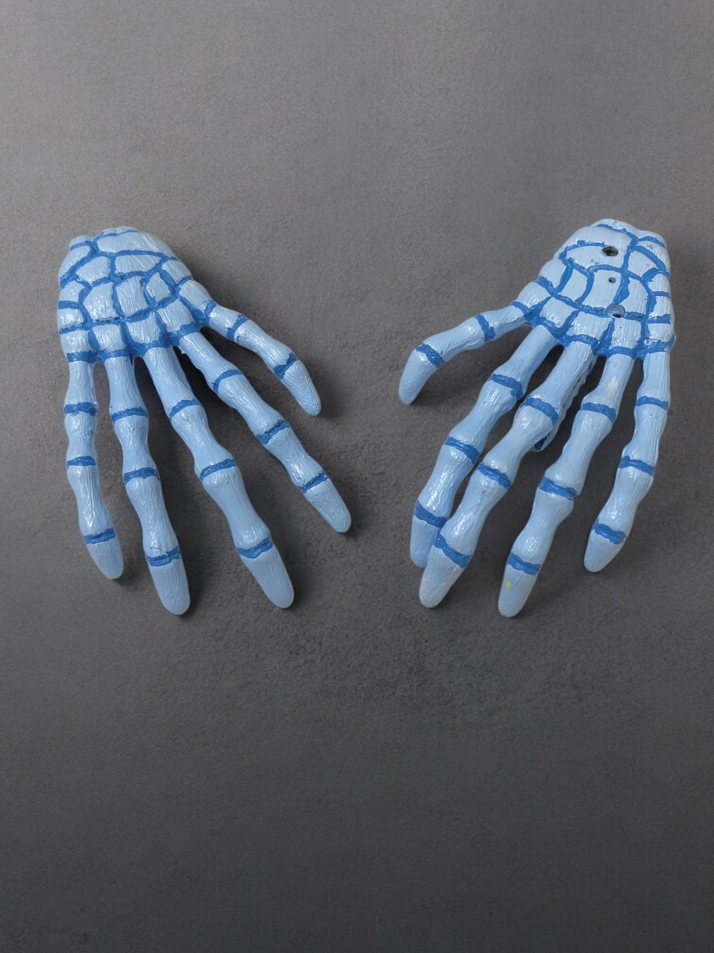 Hand Painted Ghastly Corpse Blue Skeleton Hands Hair-clips