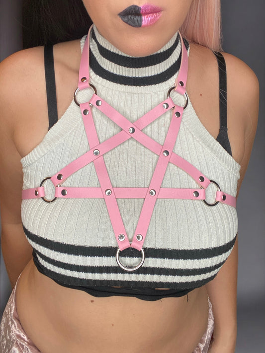 𖤐 Pentagram Bondage Body Cage Harness Top