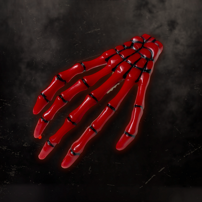 Blood Red Skeleton Hand Hair Clip